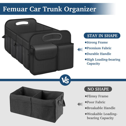Femuar Waterproof Car Storage Organizer Black