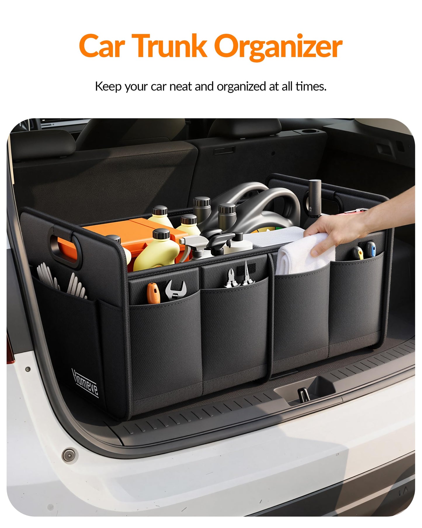 Homeve Foldable Car Trunk Storage Organizer Waterproof