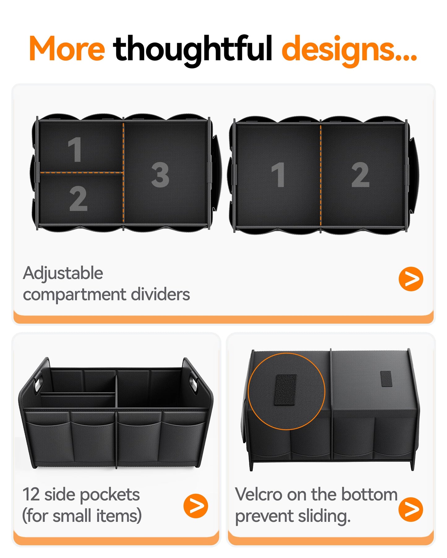 Homeve Foldable Car Trunk Storage Organizer Waterproof